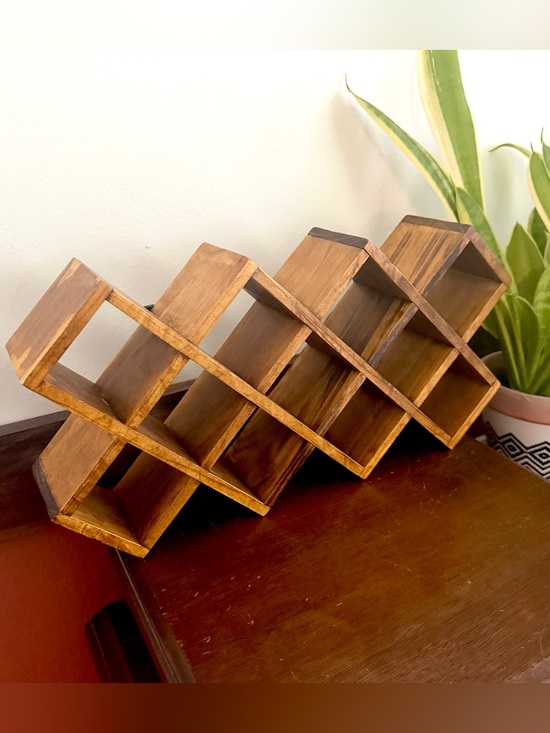 Other - Vintage Style Wooden Criss Cross Spice Rack Trinket Shelf Display Holder Wall